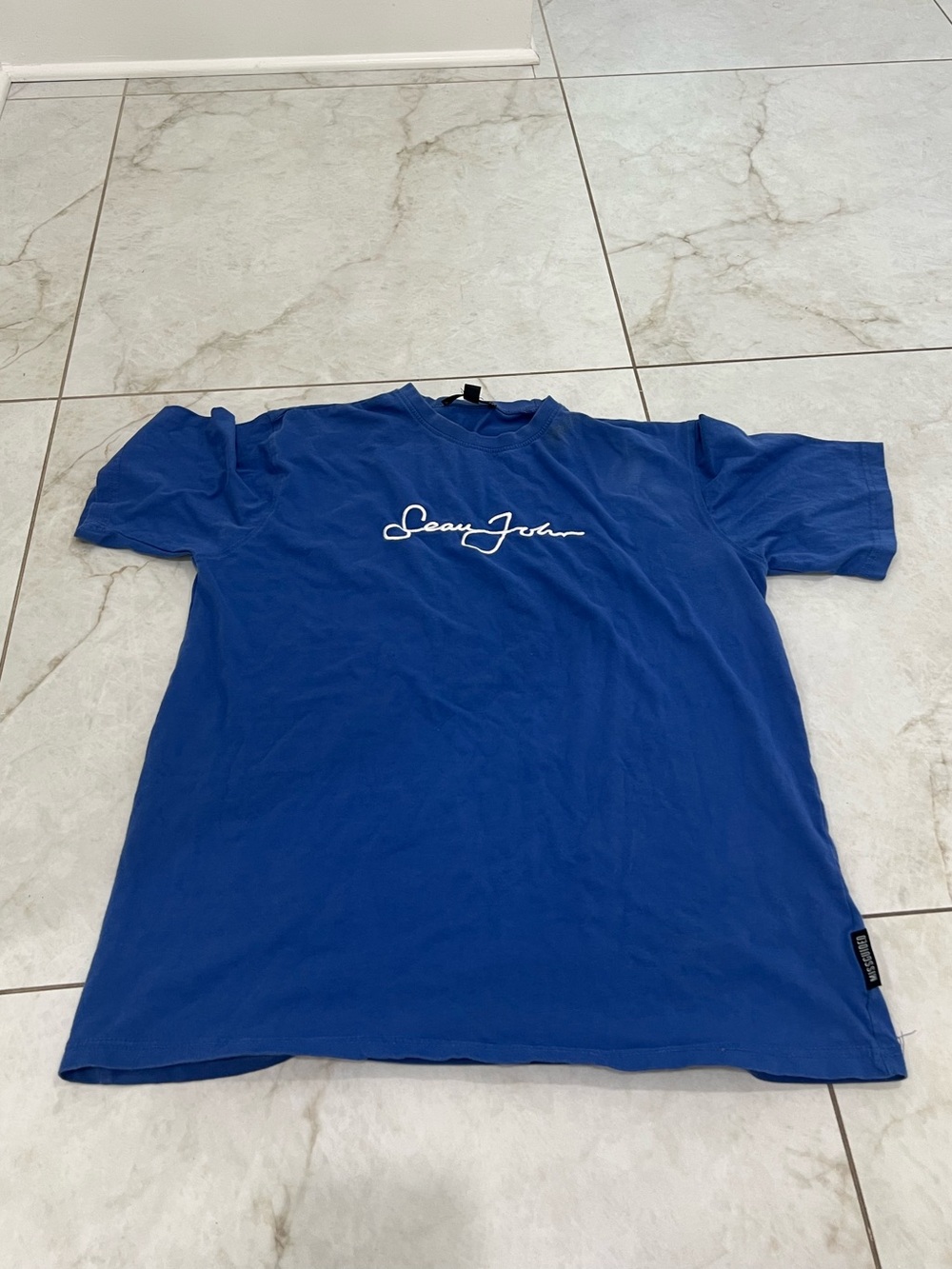 Sean John x Missguided Blue Logo Short Sleeve T-Shirt Size 2 US